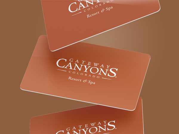 Gateway Canyons Gift Cards.