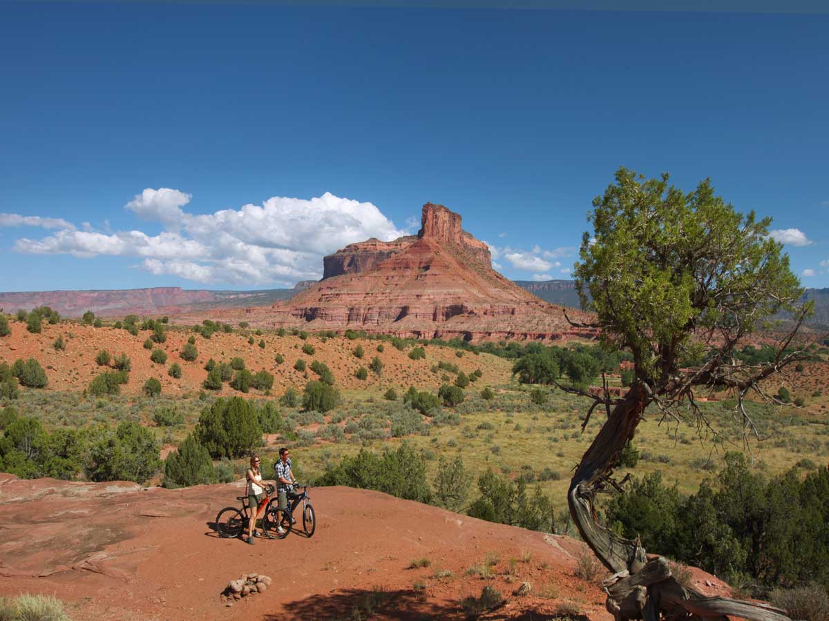 couple on Bikes near Gateway Canyons Resort