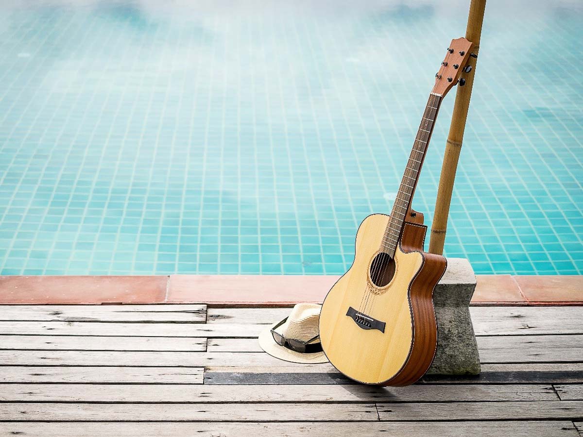 Guitar By The Pool.